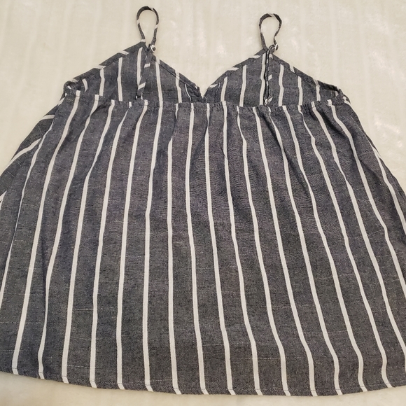 Shein 100% Cotton Black & White Striped Spaghetti Strap Tank Top - Picture 8 of 14